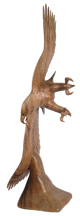 Wooden Flying Eagle Carving